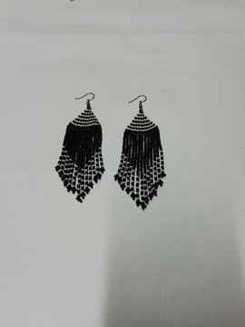 African Beaded earrings, Beaded Fringe earrings, Elegant earrings, Tribal earrings, Boho earrings