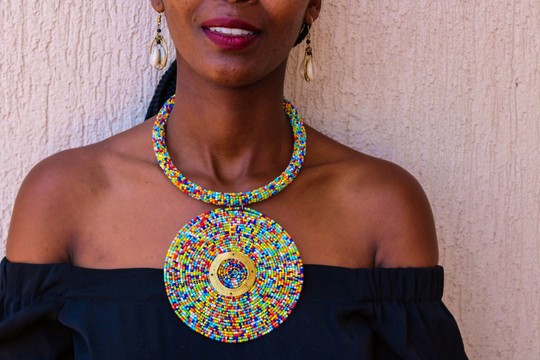 African pendant necklace, Beaded necklace, Christmas gift for her, African jewelry, Masai necklace