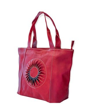 handmade blue genuine leather shoulder bag