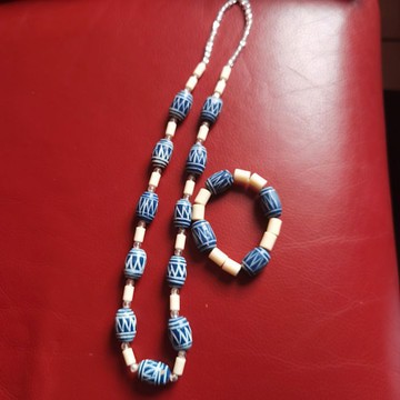 Collier + Bracelet Traditionnel Ndop pour homme fait main Cameroun