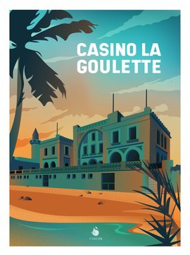 Poster A2 Lieu Célèbre En Tunisie "Casino La Goulette" 59,4 cm x 42 cm, Décoration Murale