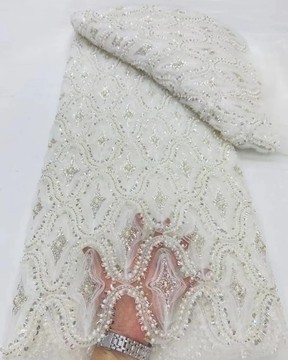 Beaded Lace fabric, luxury lace (5 yards)