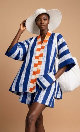 Ensemble asymétrique deux pièces à motifs