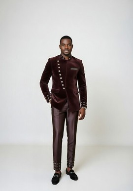 Embroidered safari suit