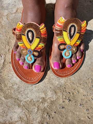 Masai sandals, Beaded sandals, African sandals, Female sandals