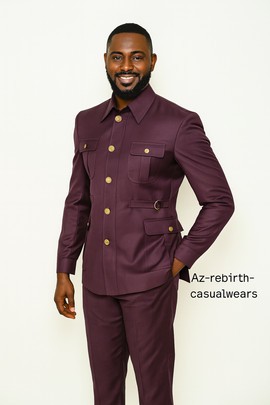 Ensemble safari marron deux pièces, veste safari