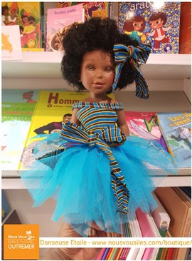 Poupée Zely Colibri Dolls - MADRAS TURQUOISE -Danseuse Etoile