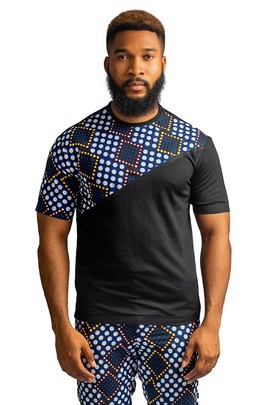 Ankara Mix Tshirt, vêtements pour hommes africains, Tshirt africain, Tshirt Ankara, Tshirt africain