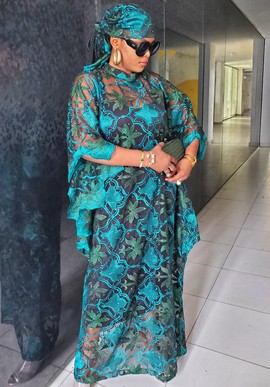 African Woman Luxury Lace Kaftan Dress for Weddings/Special occasions/Plus Size