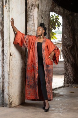 🌿 Kimono Oversized Bi-matière Oshala