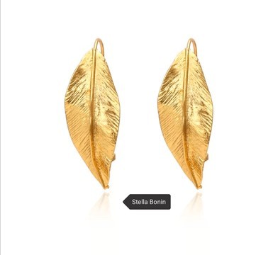 Earrings / African gold earing "leaves of life"
