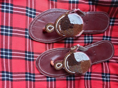 Masai sandals, female sandals beaded sandals