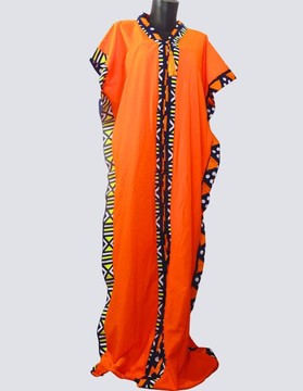 Robe boubou caftan Tunique bogolan orange