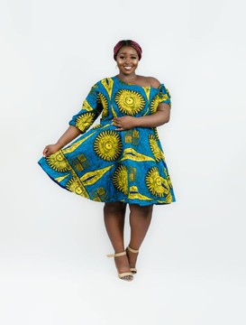 African Print Off Shoulder Dress| Ankara Dress| Ankara Gown | Gifts For Her