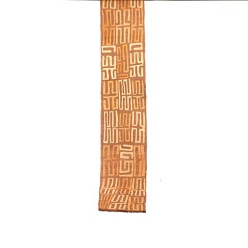 Orange and Brown 5+ meter Vintage Kuba Cloth Raffia Wall-hanging