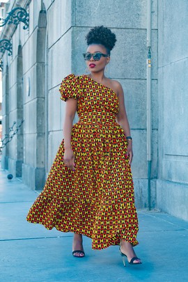 FIKILE ONE SHOULDER DRESS
