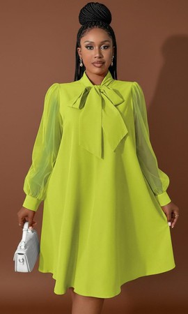 Organza Bow-Neck Trapeze