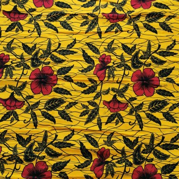 COUPON FABRIC WAX AFRICAN WEDDING FLOWER PATTERN