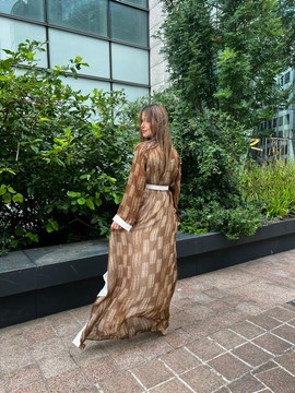 Flowing muslin kimono Bogolan print