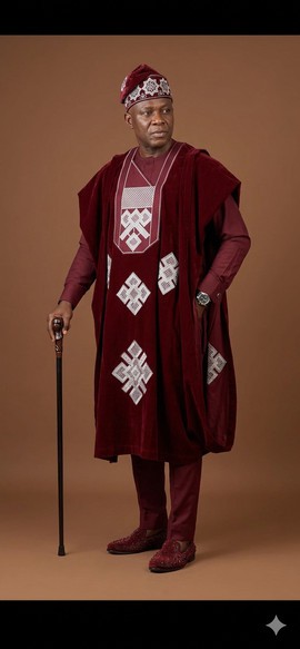 Regal Maroon Agbada Ensemble