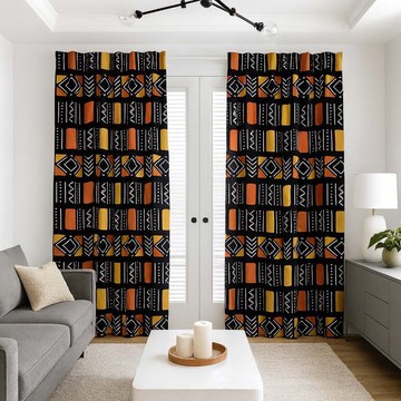 Colorful African Print Blackout Curtains Tribal (Two-Piece) LARGER SIZES AVAILABLE