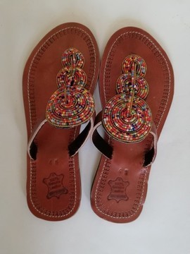 African beaded sandals, Masai sandals, African leather sandals, Beach sandals, Boho sandals