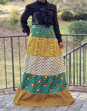 SOLDE D'ÉTÉ! - Jupe longue à imprimés multicolores à imprimé africain Ankara