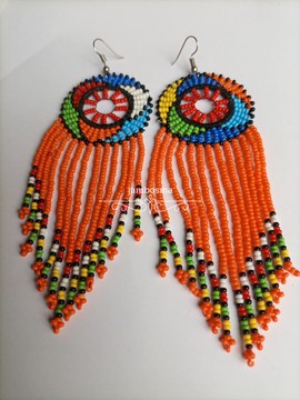 Long tassel earrings, beaded long earrings,Maasai earrings,,