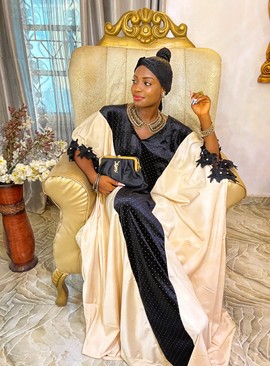 Robe caftan de luxe élégante pour femme africaine avec écharpe | Mariages/occasions spéciales
