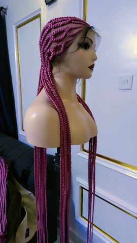 Sweet pinky braided wig, full lace wig