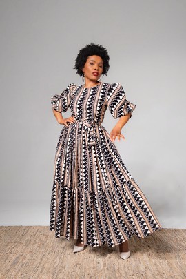 SADE MIDAXI BROWN DRESS