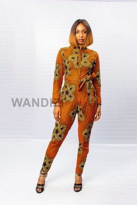 African Print Jumpsuit with Side Stripes, Ankara Jumpsuit, Womens jumpsuit., Womens Clothing