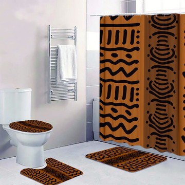 Cultural Unique Bath Mat White and Black Bathroom Rug (LARGER SIZES AVAILABLE)