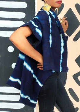 Indigo  kimono afro