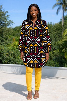 The Nubia Essence Shirt Dress – Deep, rich, unforgettable
