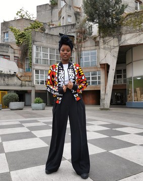 Samakaka wax fabric bomber jacket