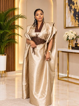 Gold luxury Bubu Gown, Ama's style