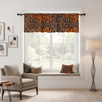 Luxe Kuba Curtain Valance | African Kuba Window Treatment | Bynelo
