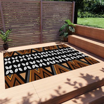 Afrocentric Habitat Outdoor Rugs Cowrie Colorful Carpets (LARGER SIZES AVAILABLE)
