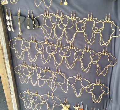 Brass earrings, African earrings, wholesale earrings, leather earrings, Africa continent earrings.