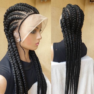 Jumbo stitched all back braided wig, wigs for women, full lace wig