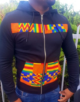 kente zip sweatshirt