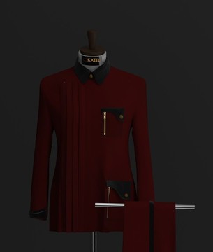 BURGUNDY VELVET DETAILED SAFARI SUIT.............BEST SELLER