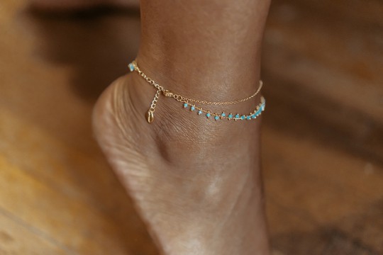 Caurine 🐚 ANKLE JEWEL YABASSI AQUAMARINE