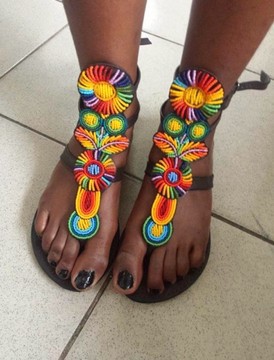 Maasai sandals, summer sandals,beach sandals, beaded sandals, gift for her,african sandals
