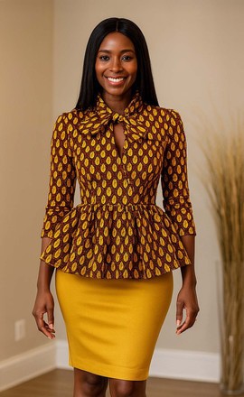 Ankara African Print Blouses – Chic Peplum Flare Fit