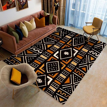 Mud Cloth Ethnic Carpet African Print Rug (LARGER SIZES AVAILABLE)