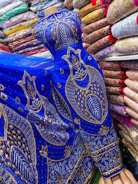 Gold beaded Indian George Fabric/African Weddings/Bridal/Nigerian George