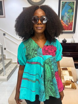Green and Pink Peplum Top, Ankara Peplum Top, African Print Peplum Top, African Womens Clothing