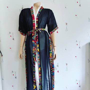 Chiffon wax kimono
